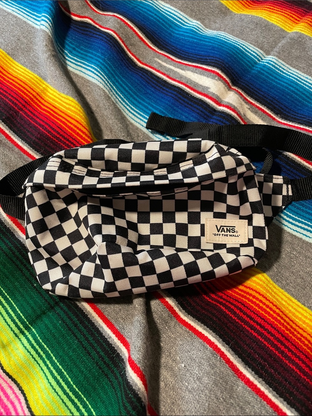 Vans Black and White Classic Checkerboard Fanny Pack/Belt Bag